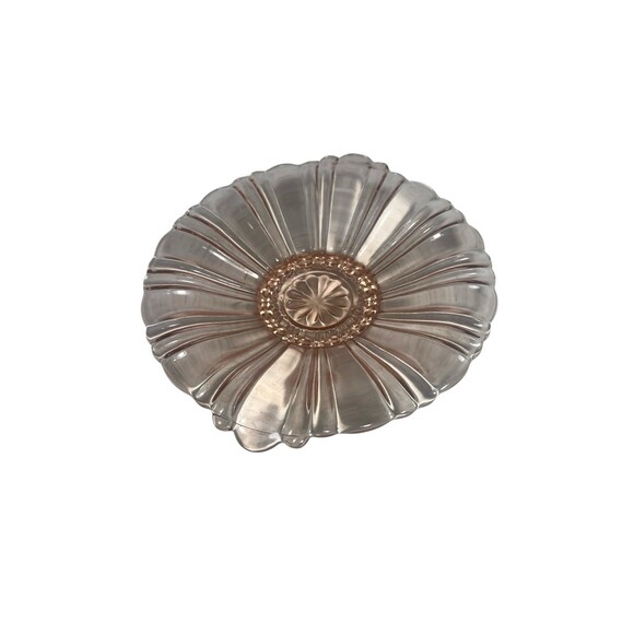 VTG Anchor Hocking Glass Old Cafe Depression PINK Candy Bowl Dish 8 3/4” Handles - Picture 4 of 10